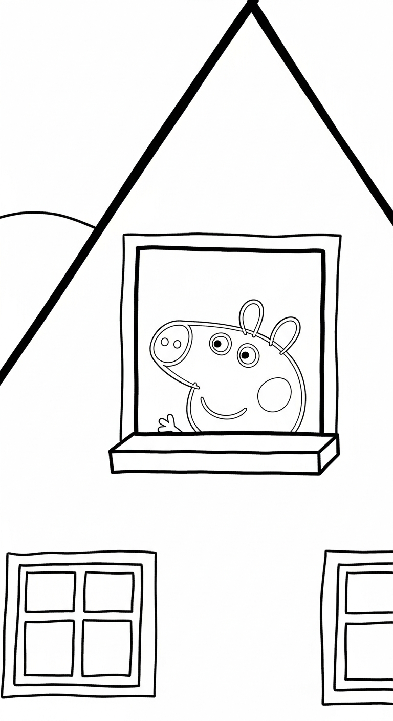 mẫu hình tô màu heo Peppa cho bé