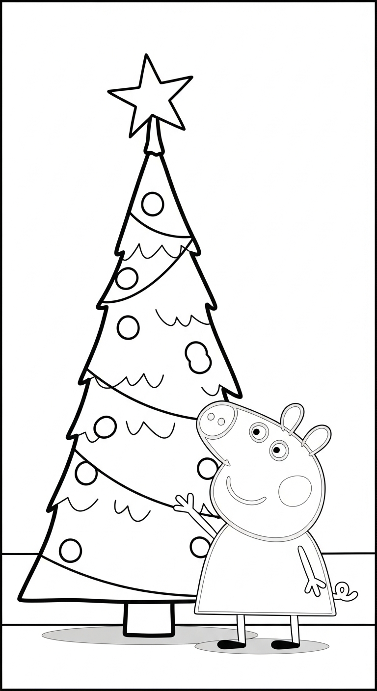 tranh tô màu heo Peppa cho bé 8 tuổi 1