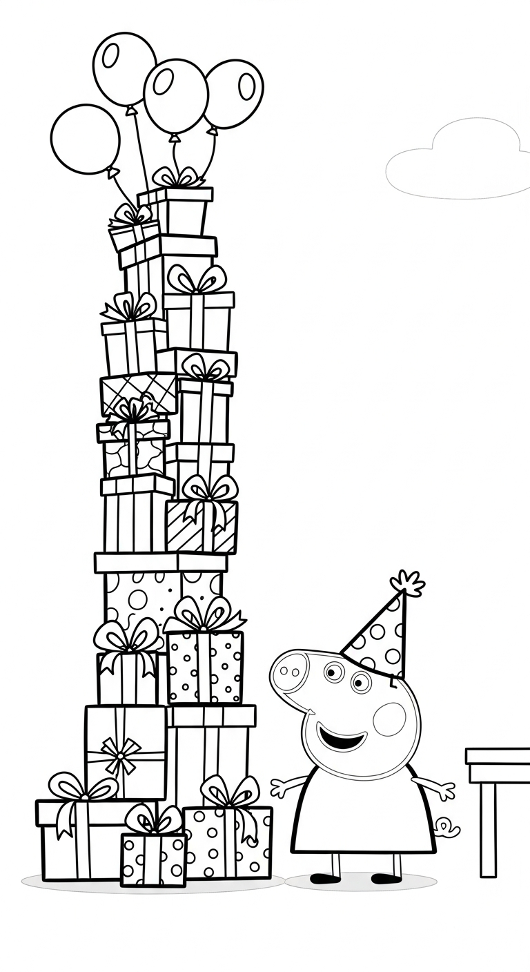 tranh tô màu heo Peppa cho bé 7 tuổi 1