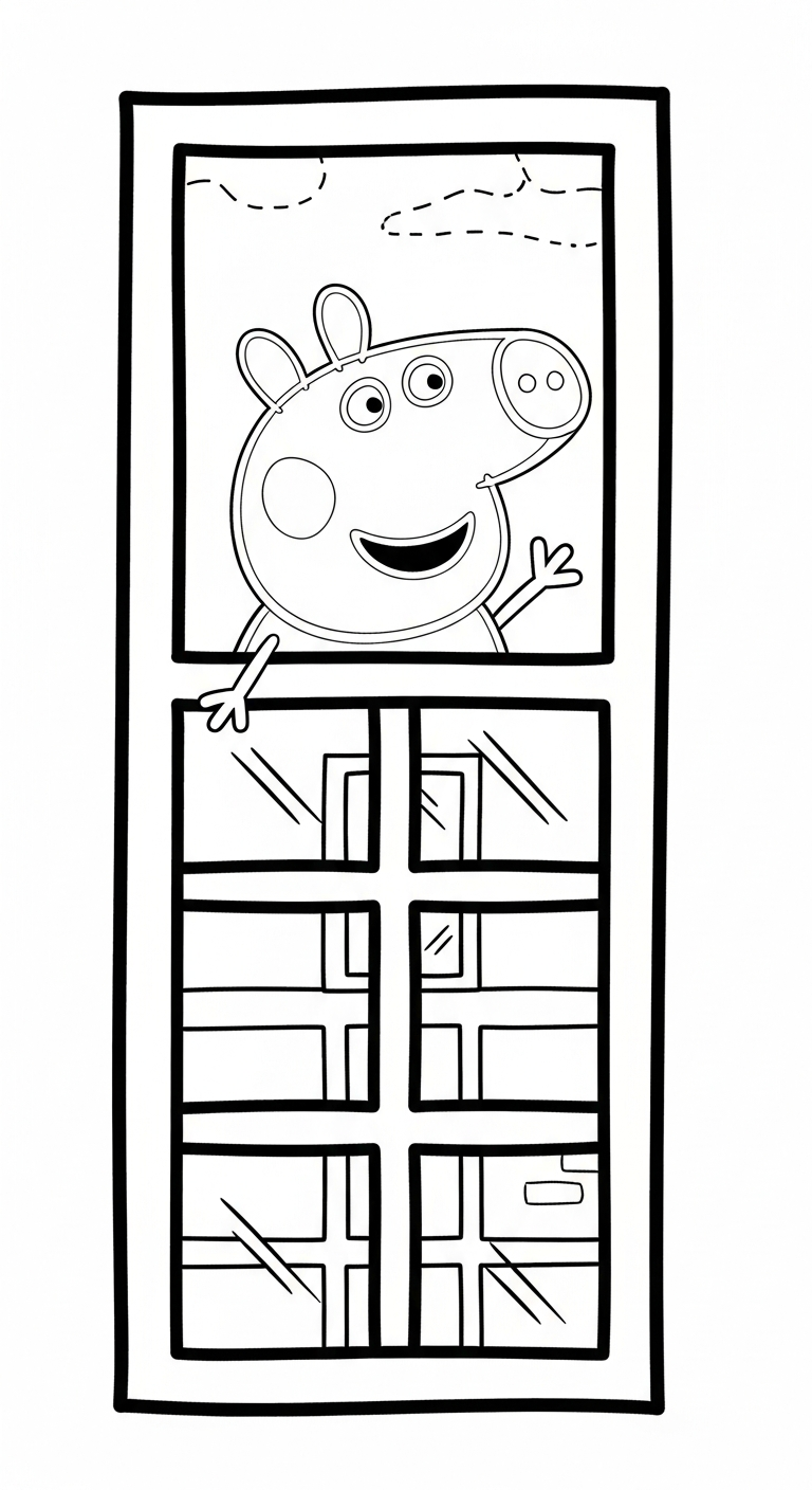 hình tô màu heo Peppa cho bé tải miễn phí