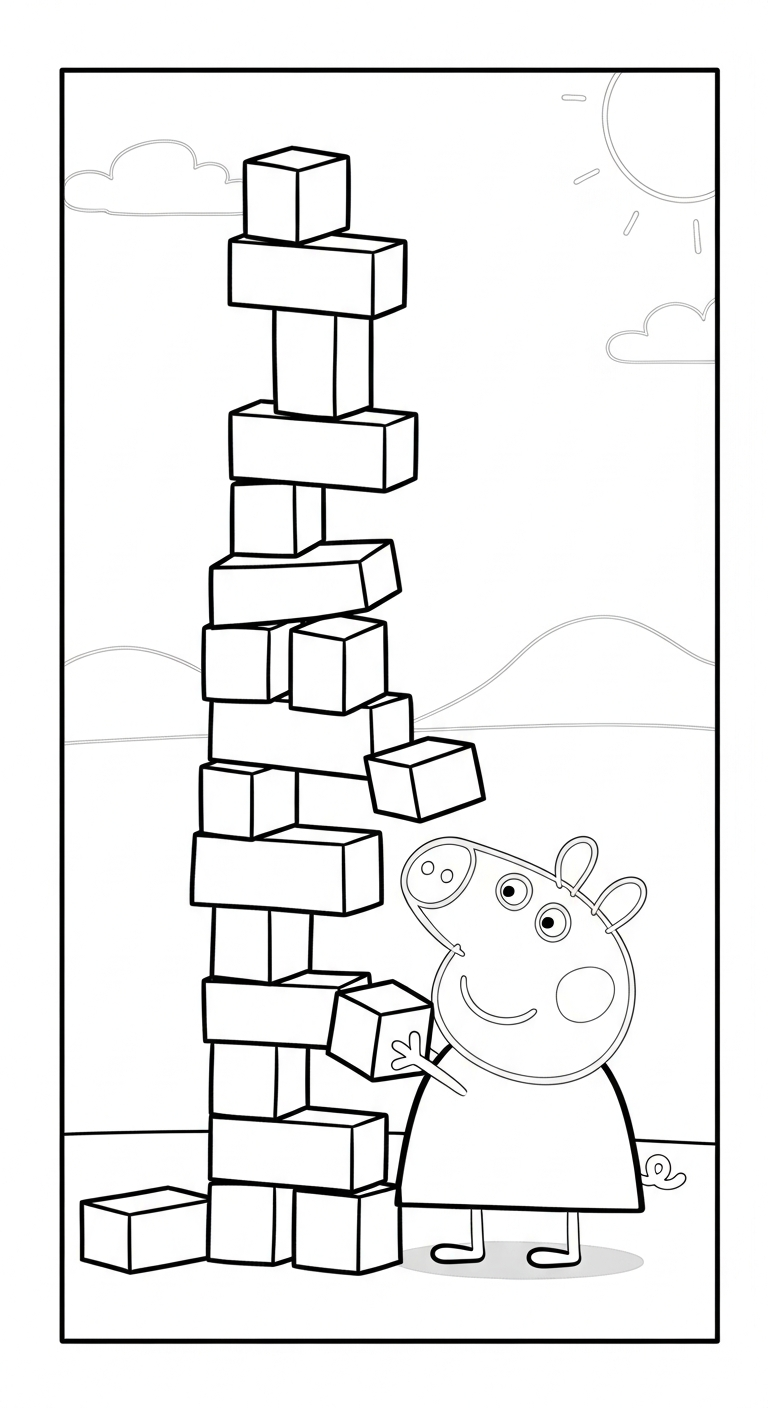 tranh tô màu heo Peppa cho bé tải về