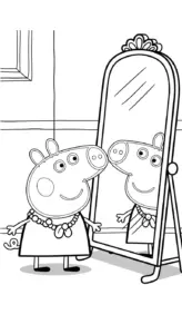 tranh tô màu heo Peppa cho trẻ em