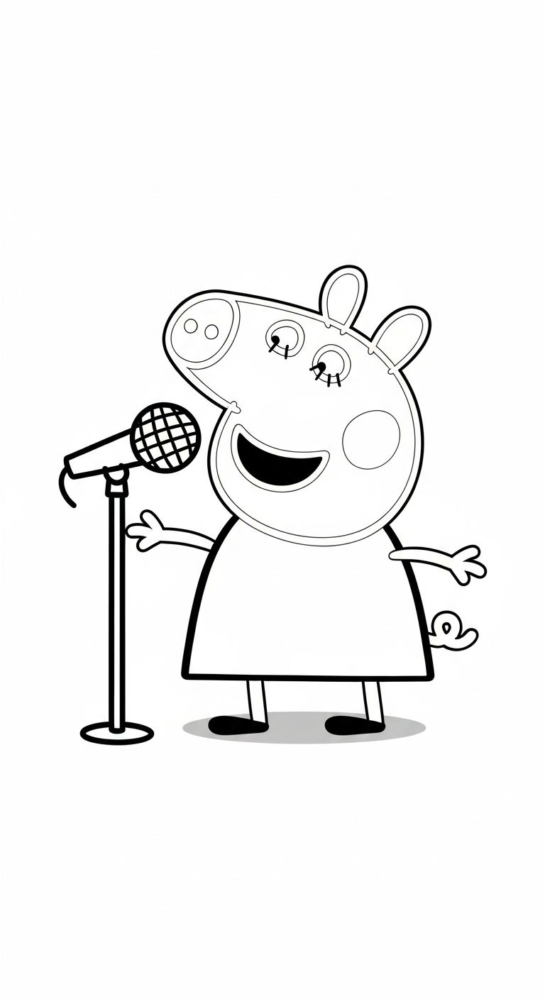 hình tô màu heo Peppa cho bé tải miễn phí 1