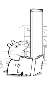 in hình tô màu heo Peppa cho bé 4 tuổi