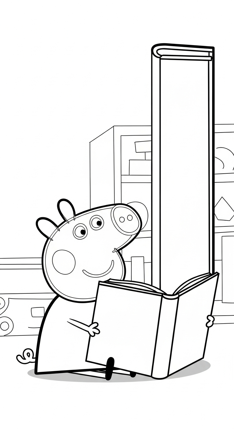 in hình tô màu heo Peppa cho bé 4 tuổi