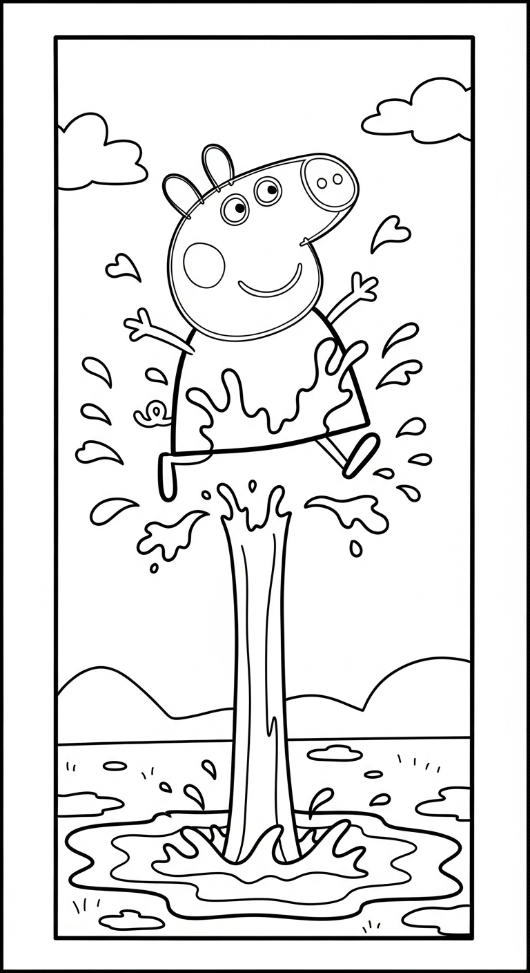 file pdf hình tô màu heo Peppa cho bé