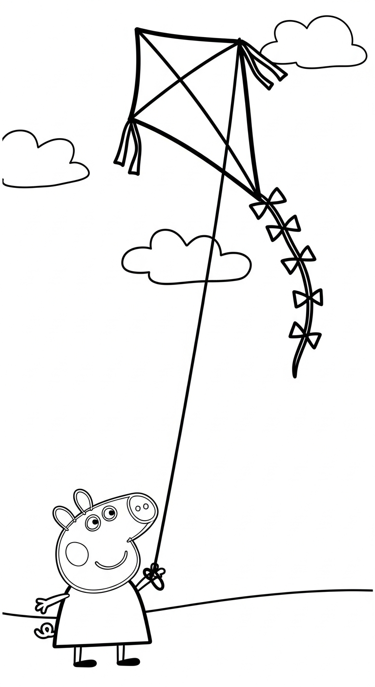 hình tô màu heo Peppa cho bé 5 tuổi miễn phí
