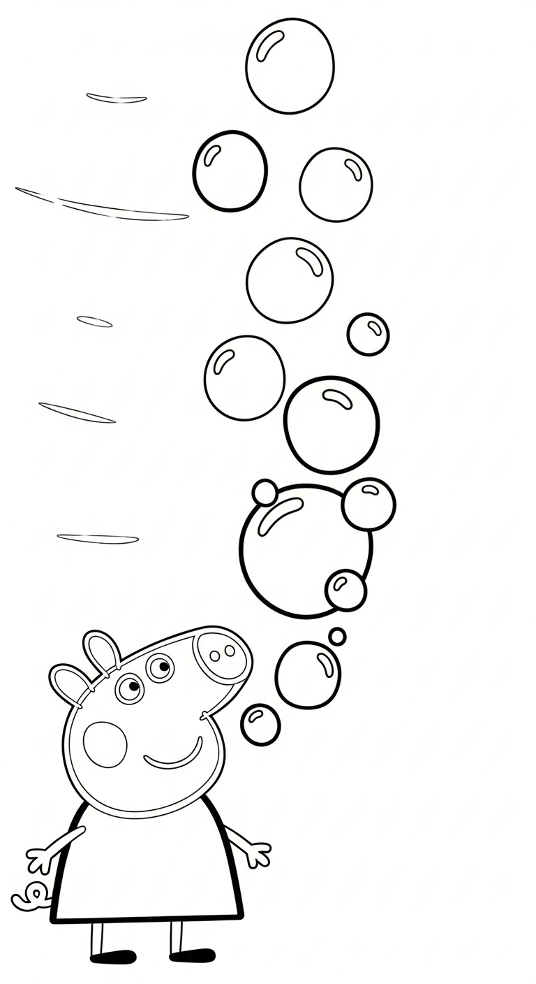 hình tô màu heo Peppa cho bé 6 tuổi