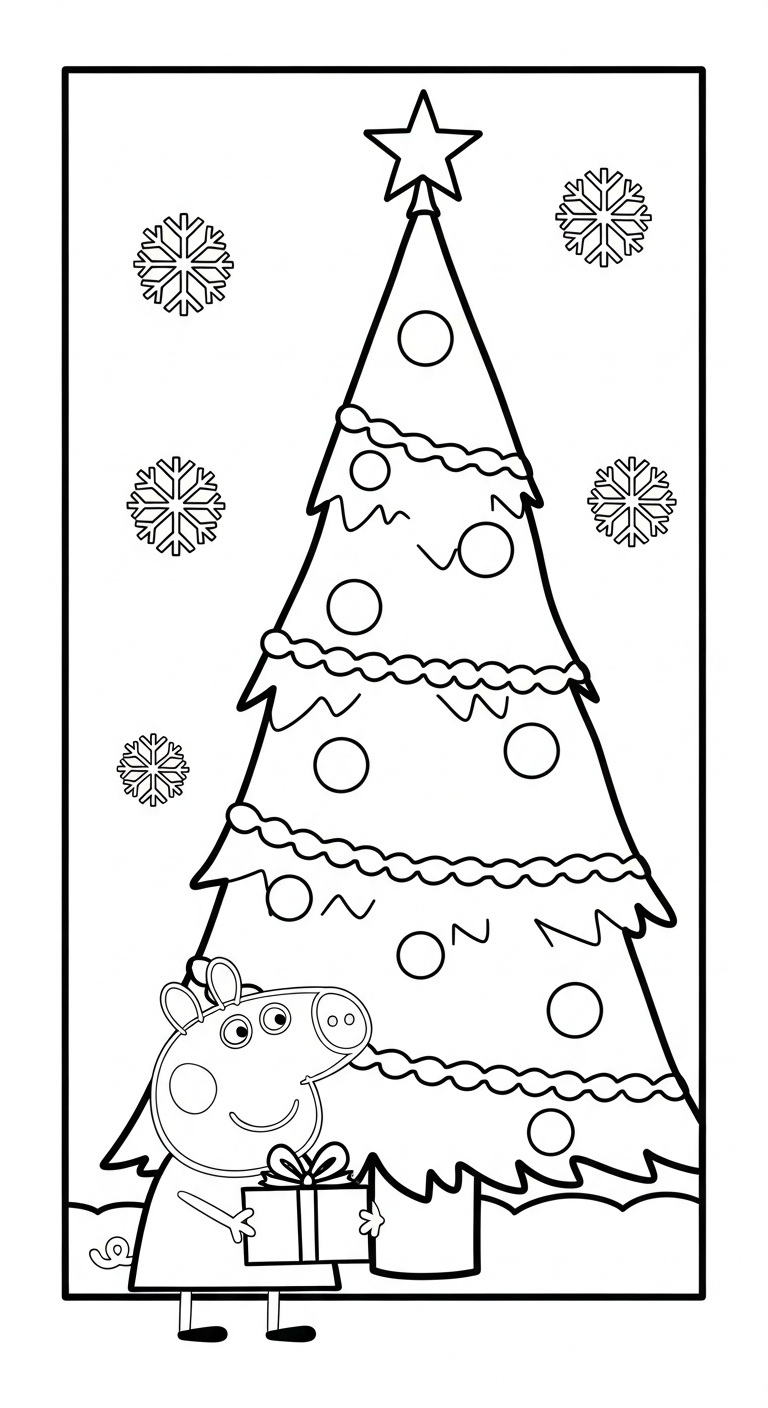 tranh tô màu heo Peppa cho bé 3 tuổi miễn phí