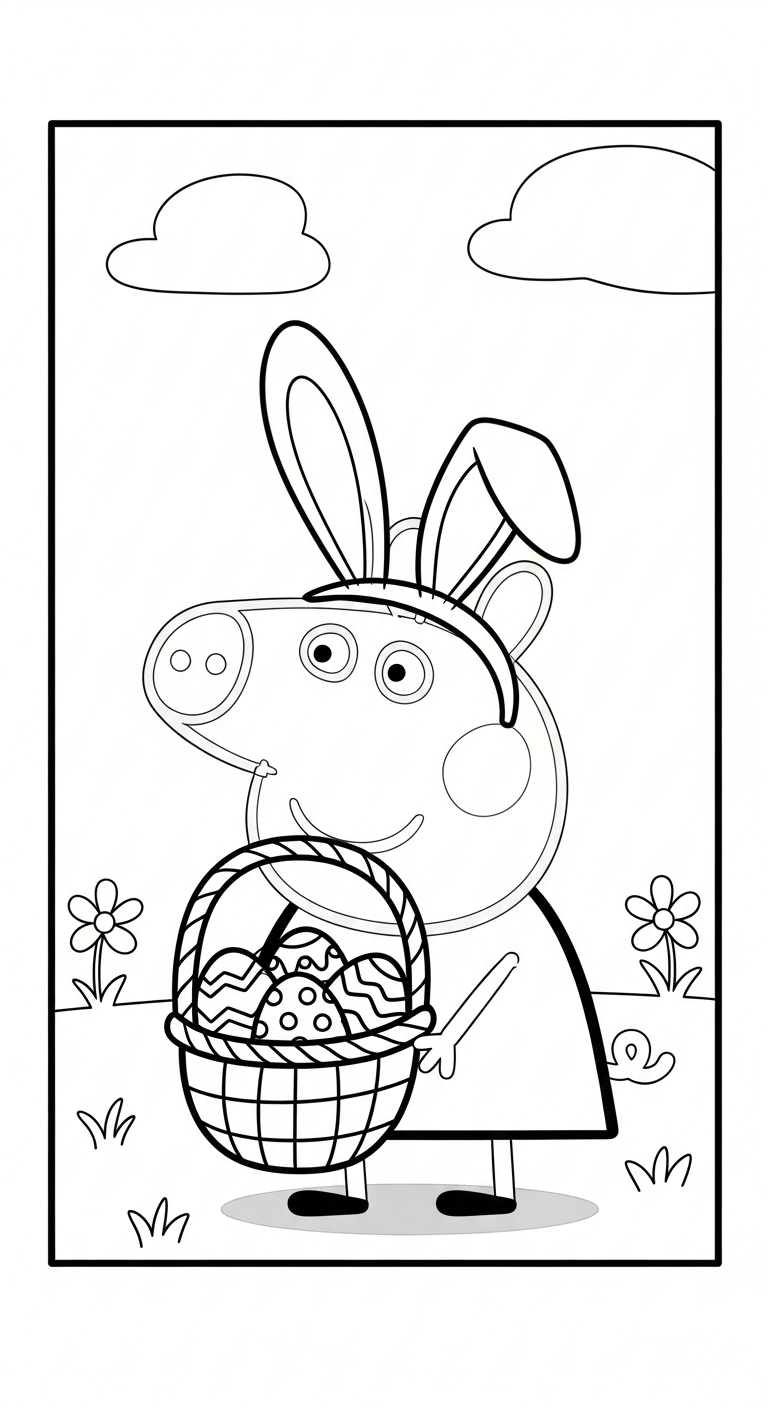 tranh tô màu heo Peppa cho bé 8 tuổi