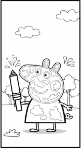 mẫu tranh tô màu heo Peppa cho bé