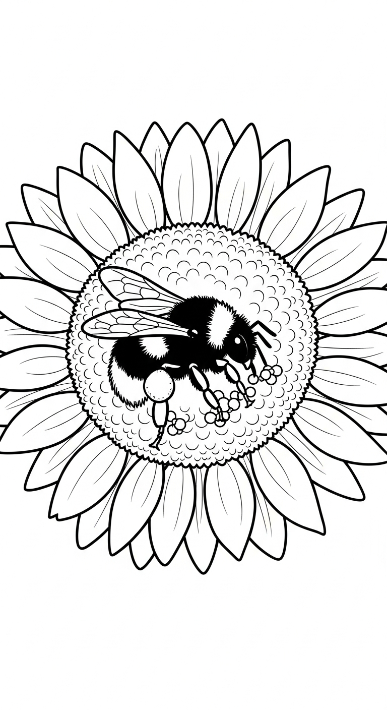 in tranh tô màu hoa hướng dương cho bé 3 tuổi