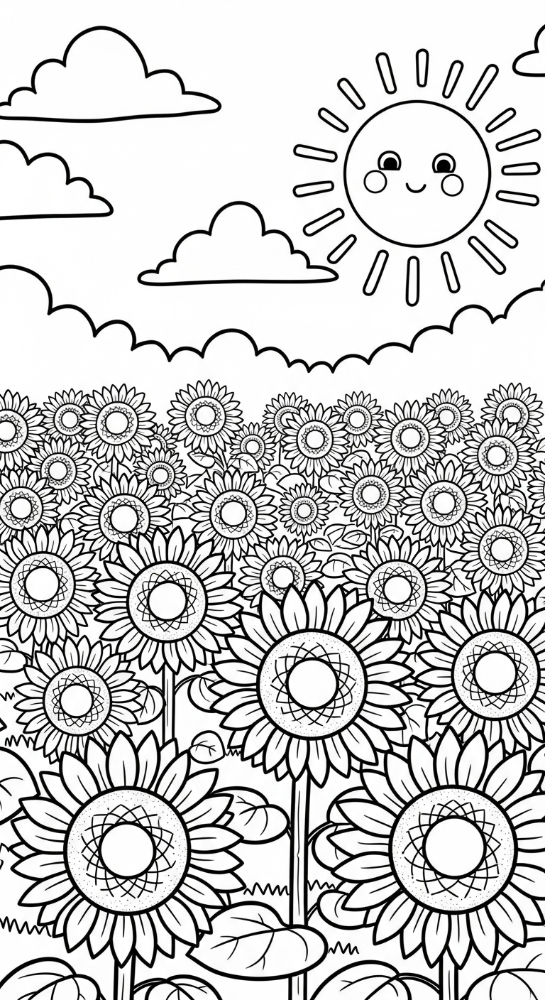 tải tranh tô màu hoa hướng dương pdf