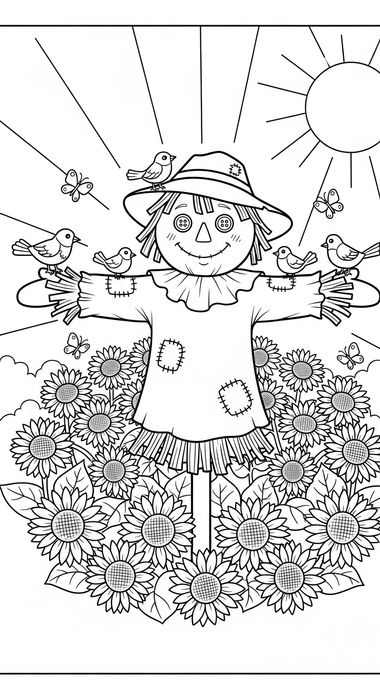 hình tô màu hoa hướng dương cho bé 5 tuổi miễn phí