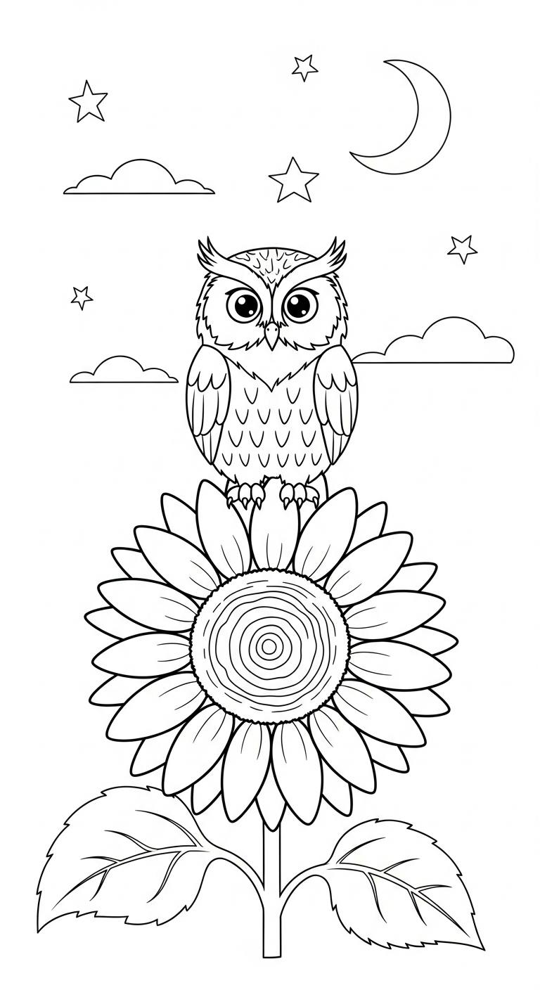 hình tô màu hoa hướng dương cho trẻ em