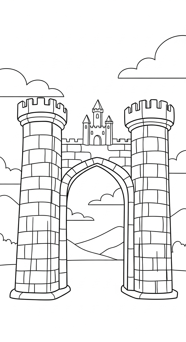tranh tô màu lâu đài cho bé 7-8 tuổi