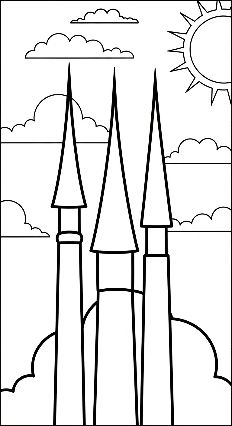 tranh tô màu lâu đài rõ nét