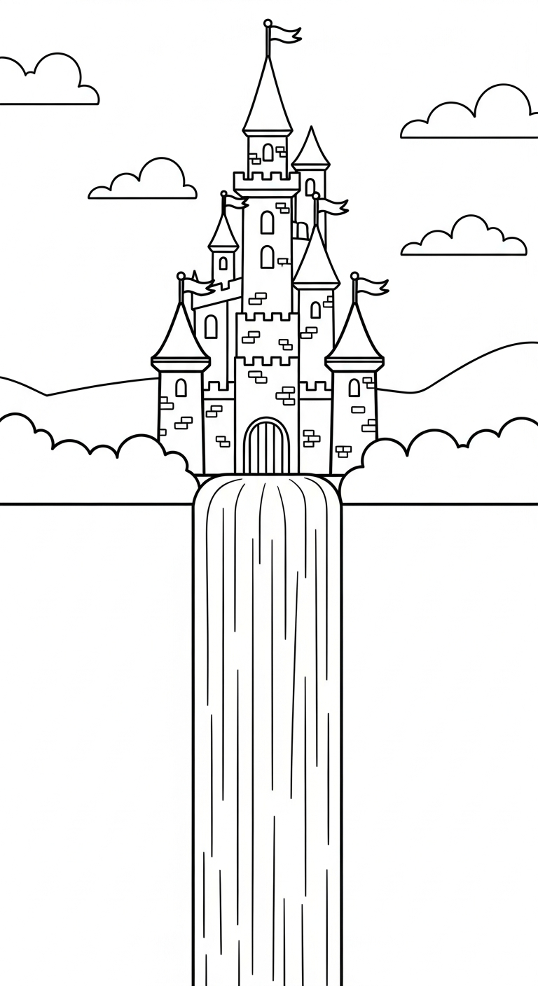 tranh tô màu lâu đài cho bé 5 tuổi