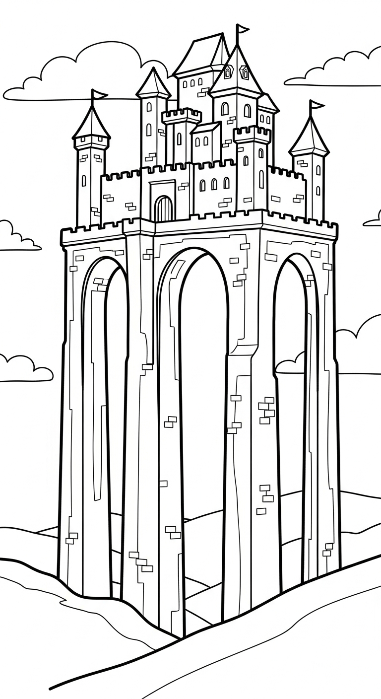 hình tô màu lâu đài cho bé 4 tuổi