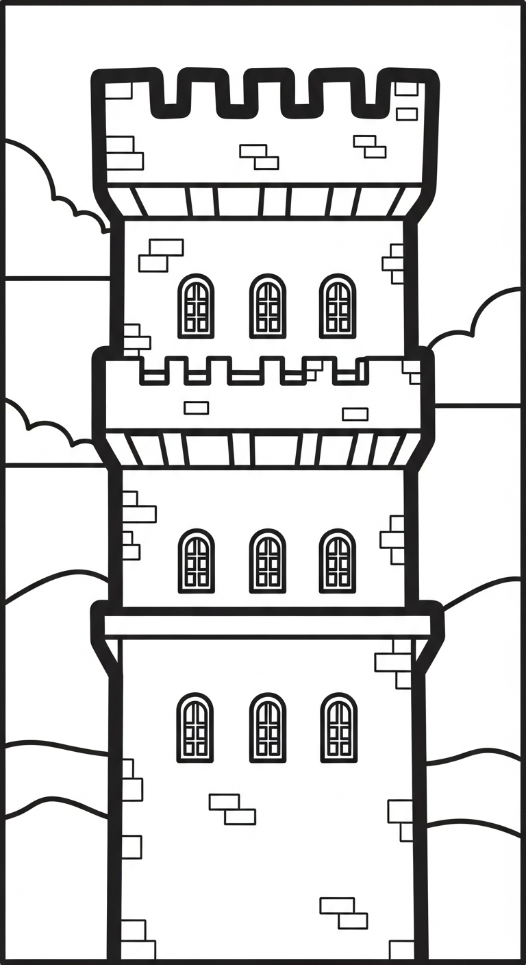 tải hình tô màu lâu đài cho bé 7 tuổi 1