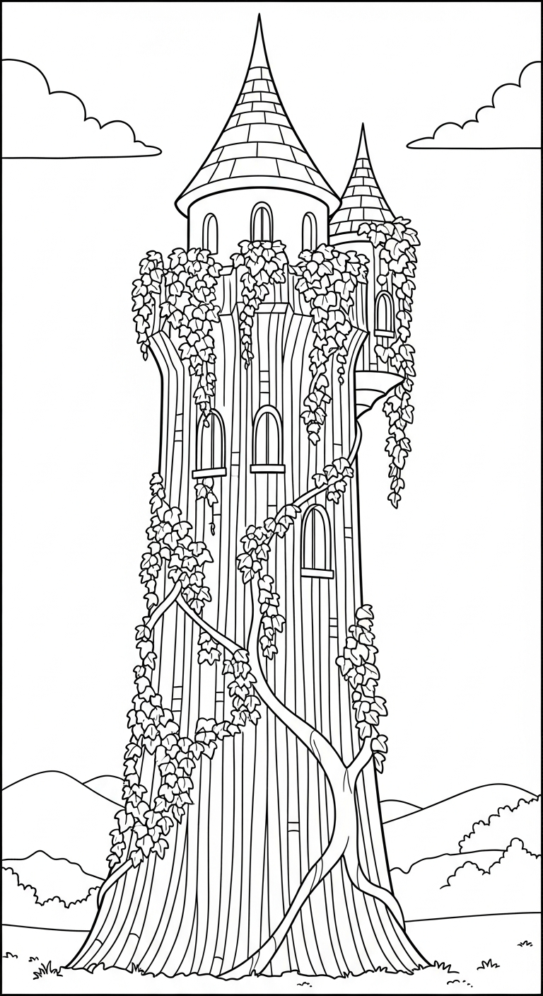 hình tô màu lâu đài cho trẻ em