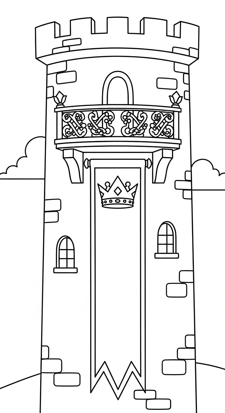 tranh tô màu lâu đài cho bé 4 tuổi