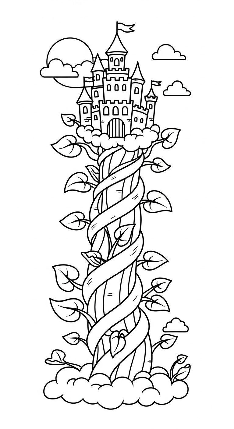 download hình tô màu lâu đài cho bé