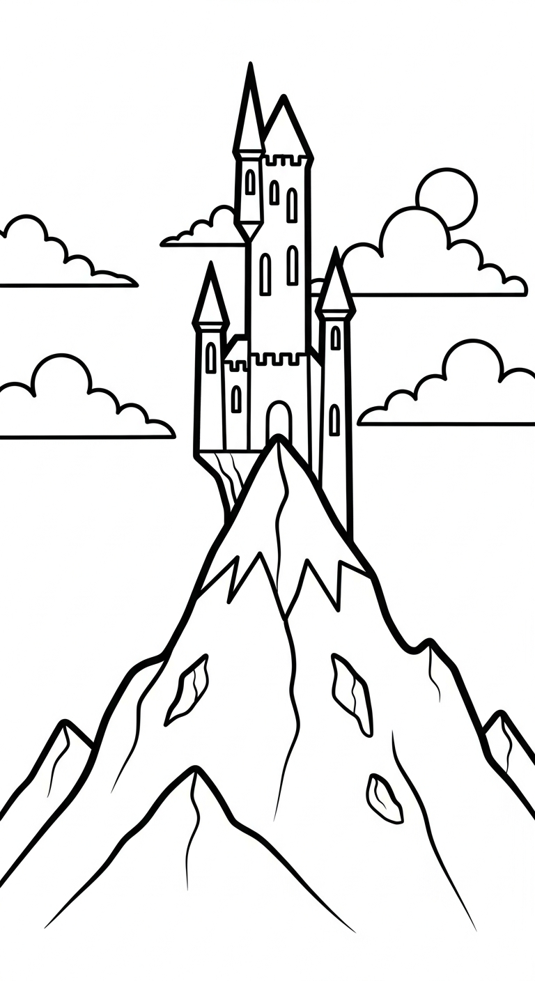 tranh tô màu lâu đài cho bé 7 tuổi miễn phí
