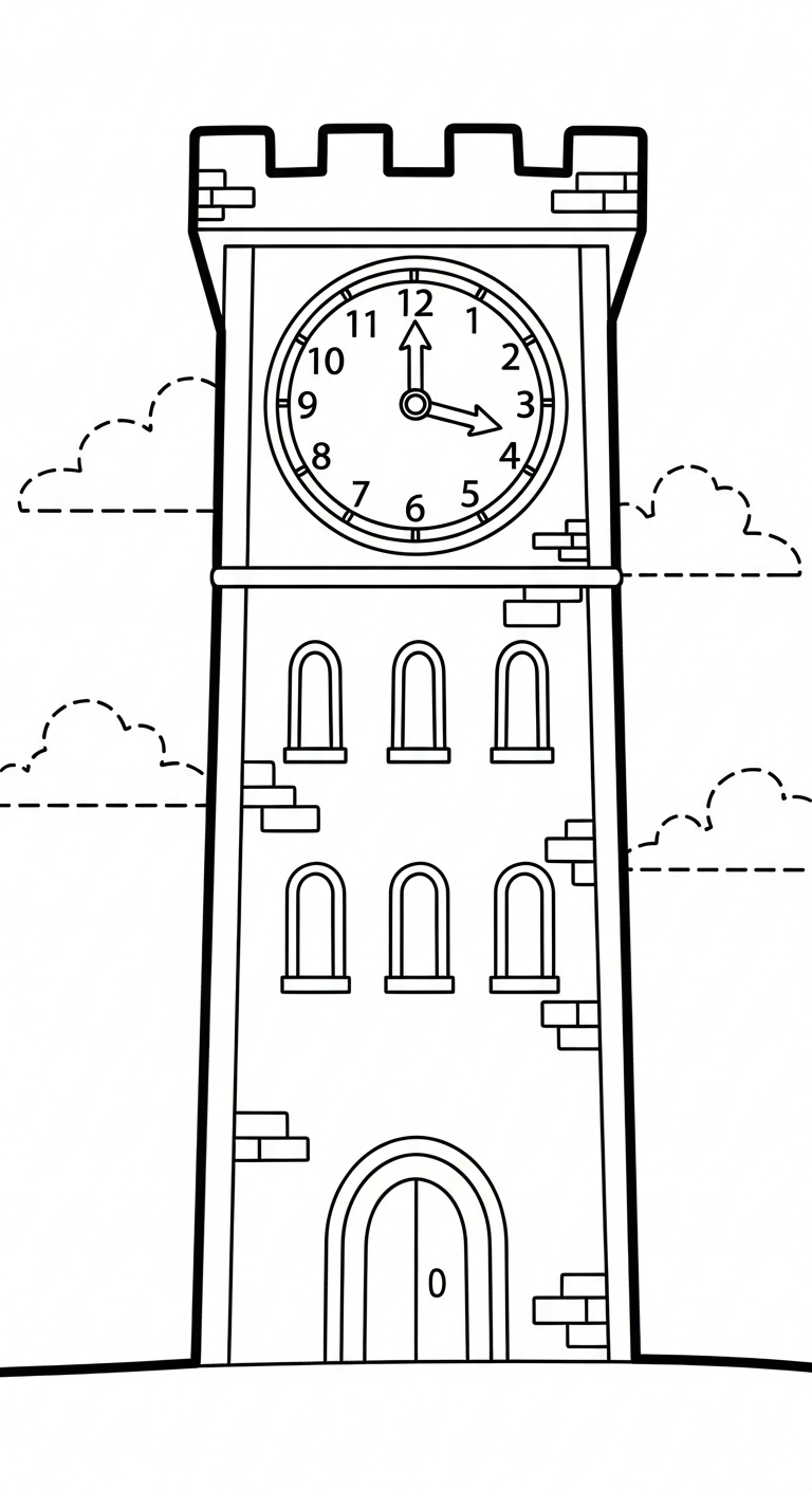 tranh tô màu lâu đài cho bé 8 tuổi miễn phí 1