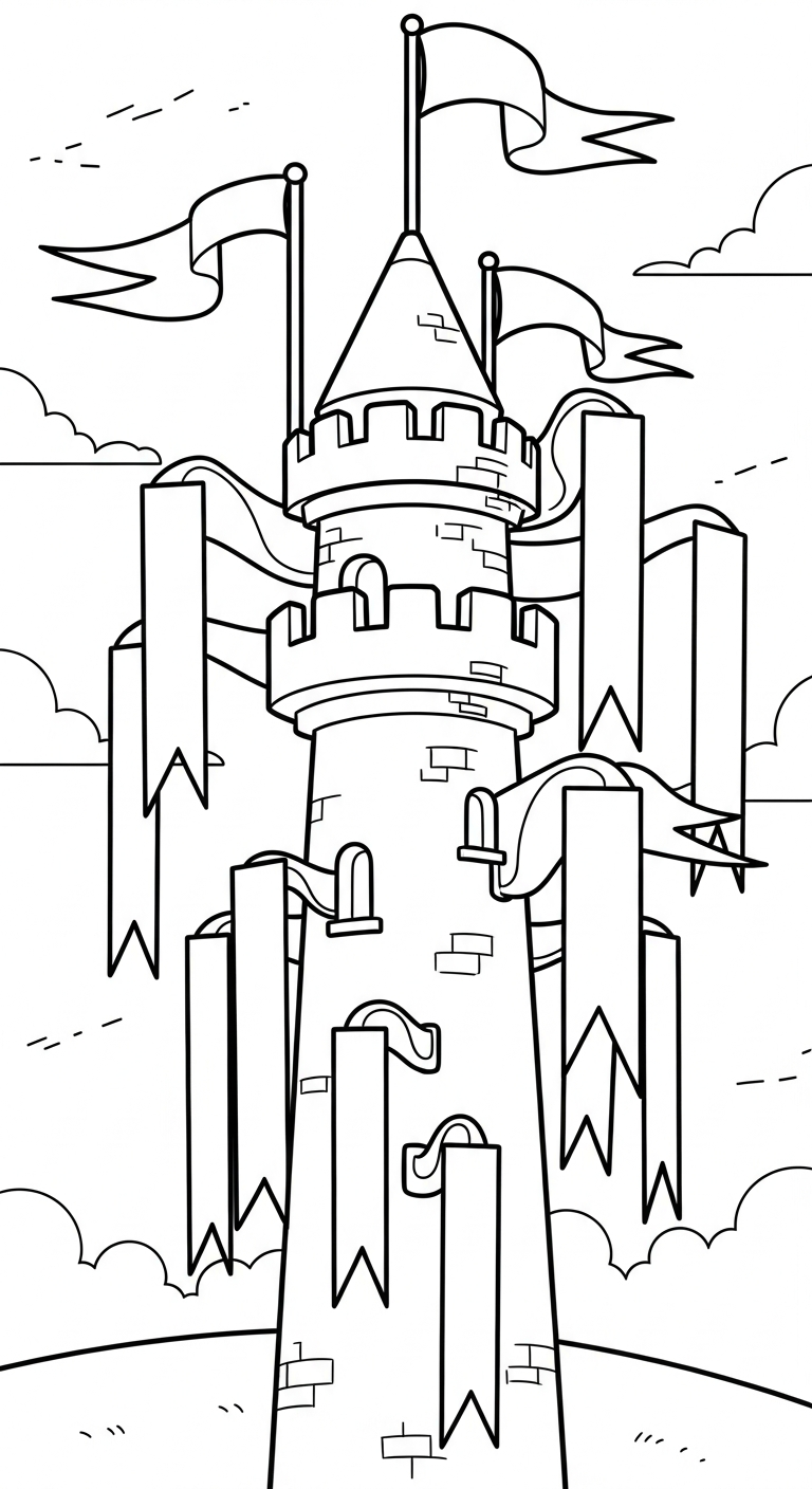 tải hình tô màu lâu đài cho bé 4 tuổi
