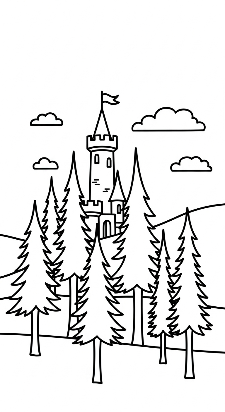 tải tranh tô màu lâu đài cho bé 7 tuổi