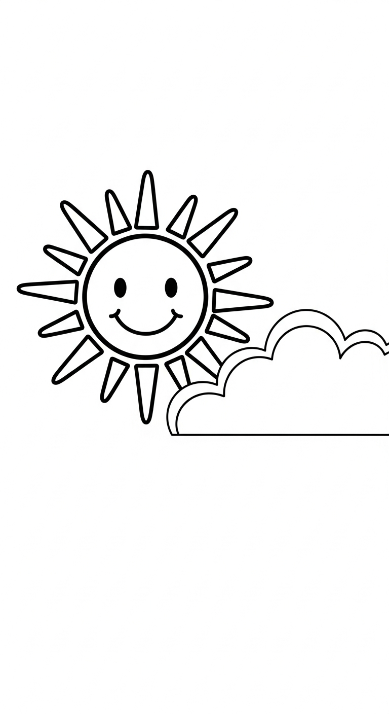 tranh tô màu mặt trời cho bé 4 tuổi miễn phí