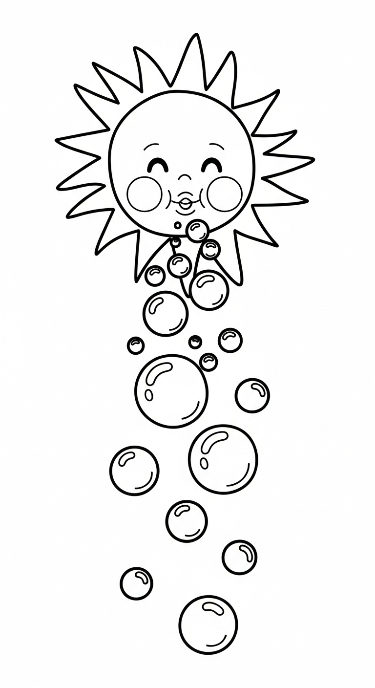 in tranh tô màu mặt trời cho bé 6 tuổi