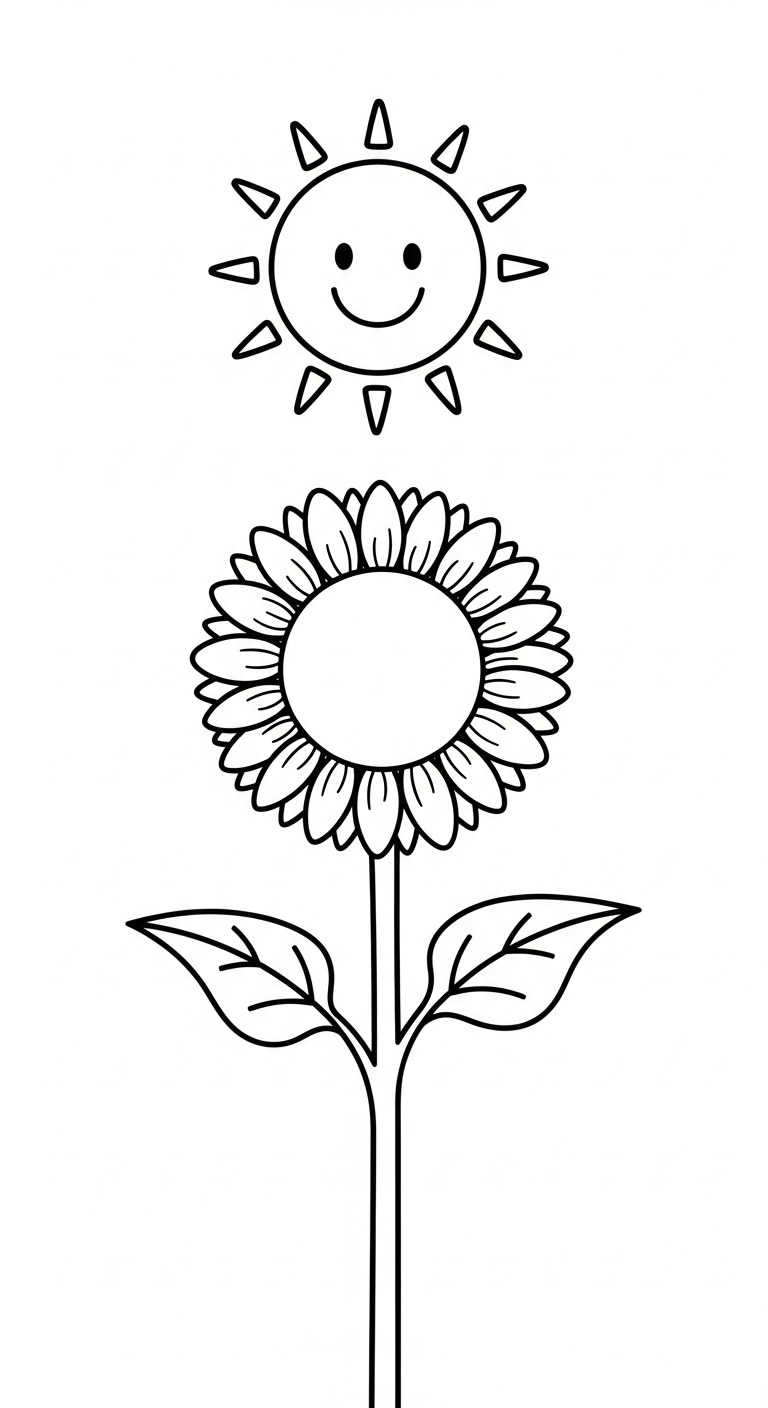 in hình tô màu mặt trời cho bé