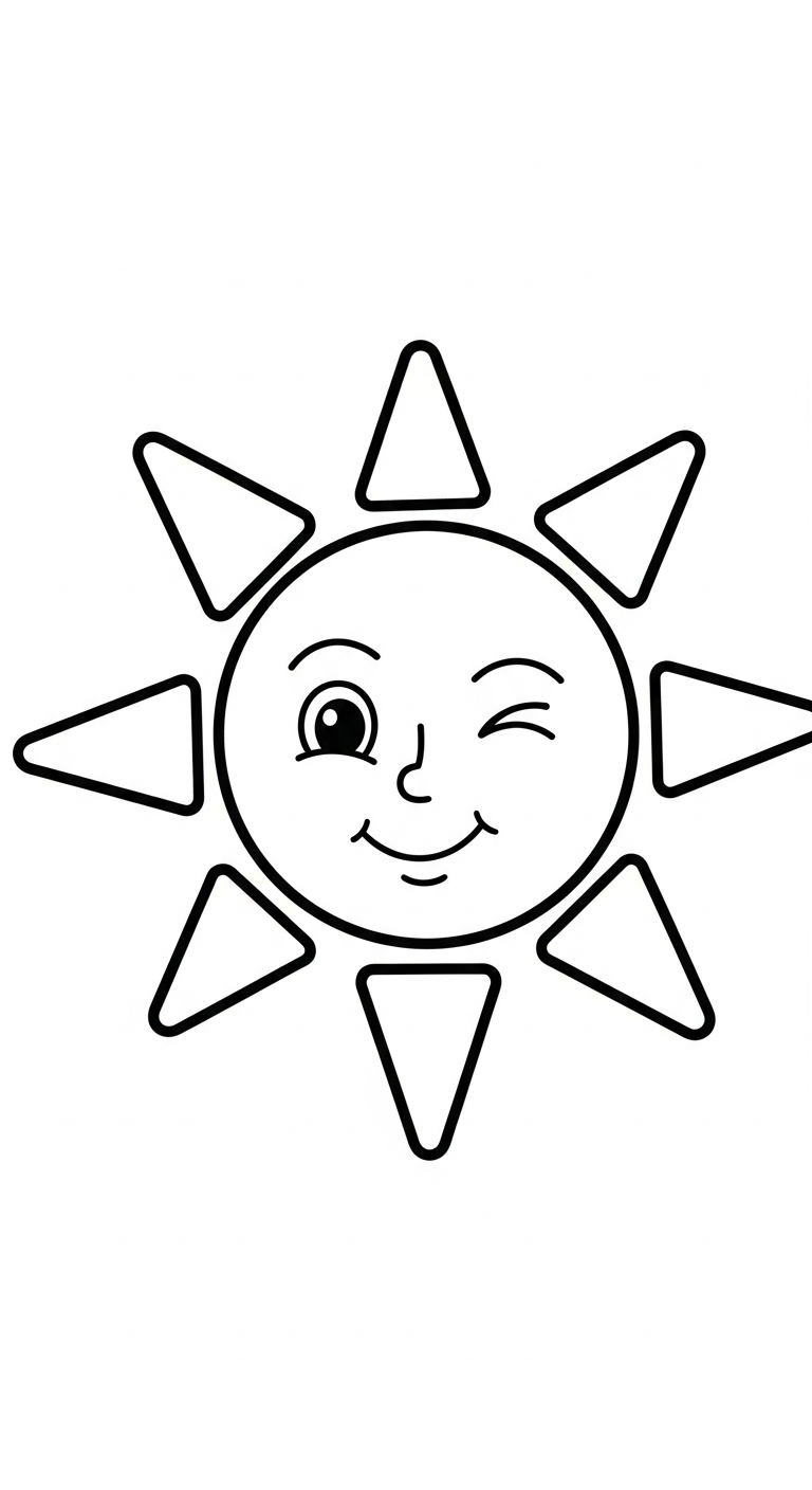 hình tô màu mặt trời cho bé 7-8 tuổi