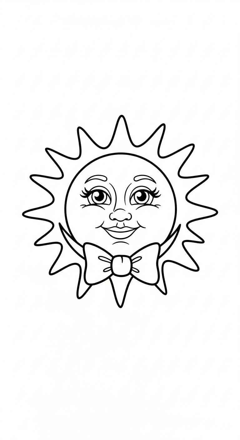download tranh tô màu mặt trời cho bé