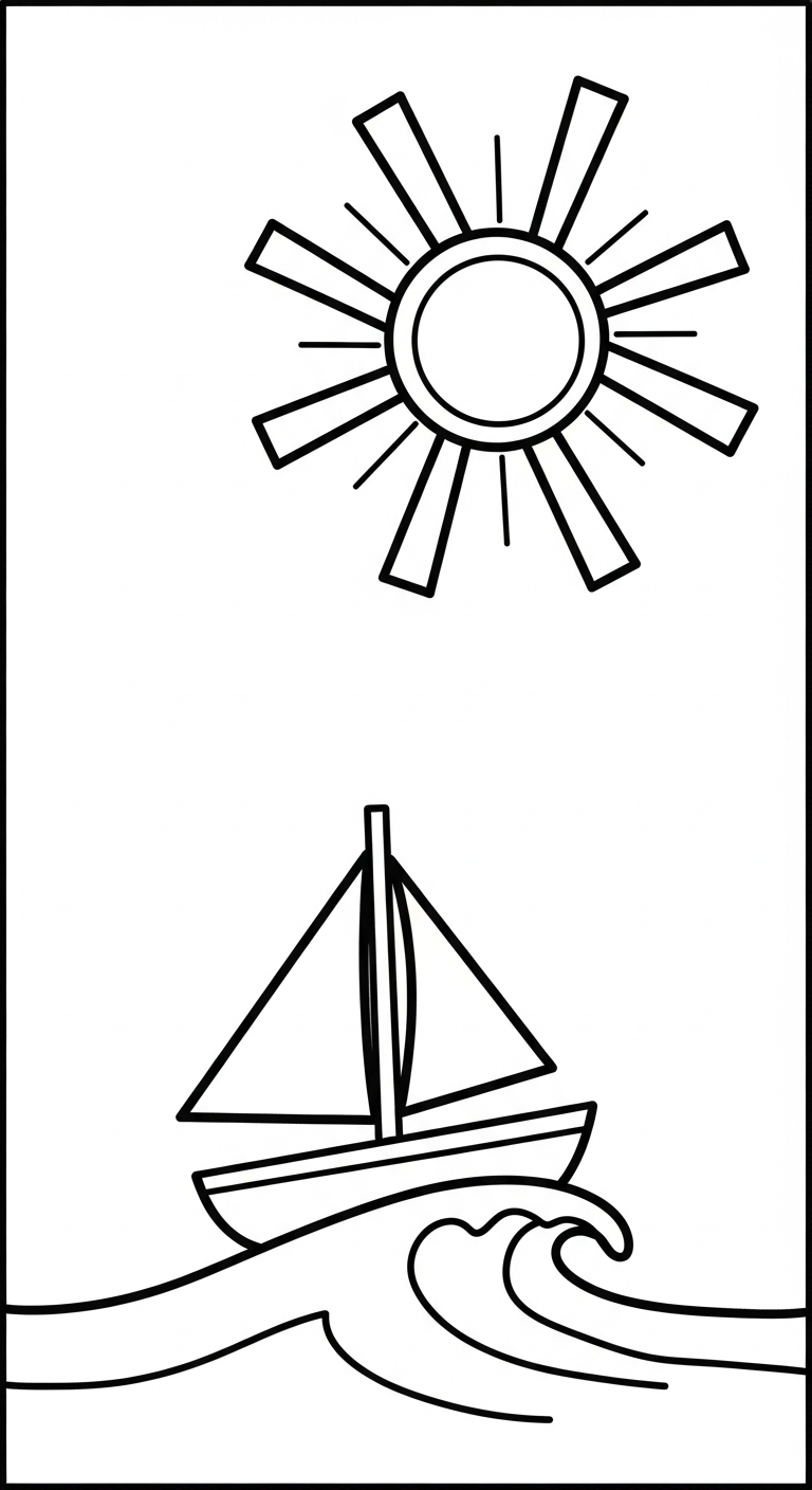 in hình mặt trời cho bé tập tô