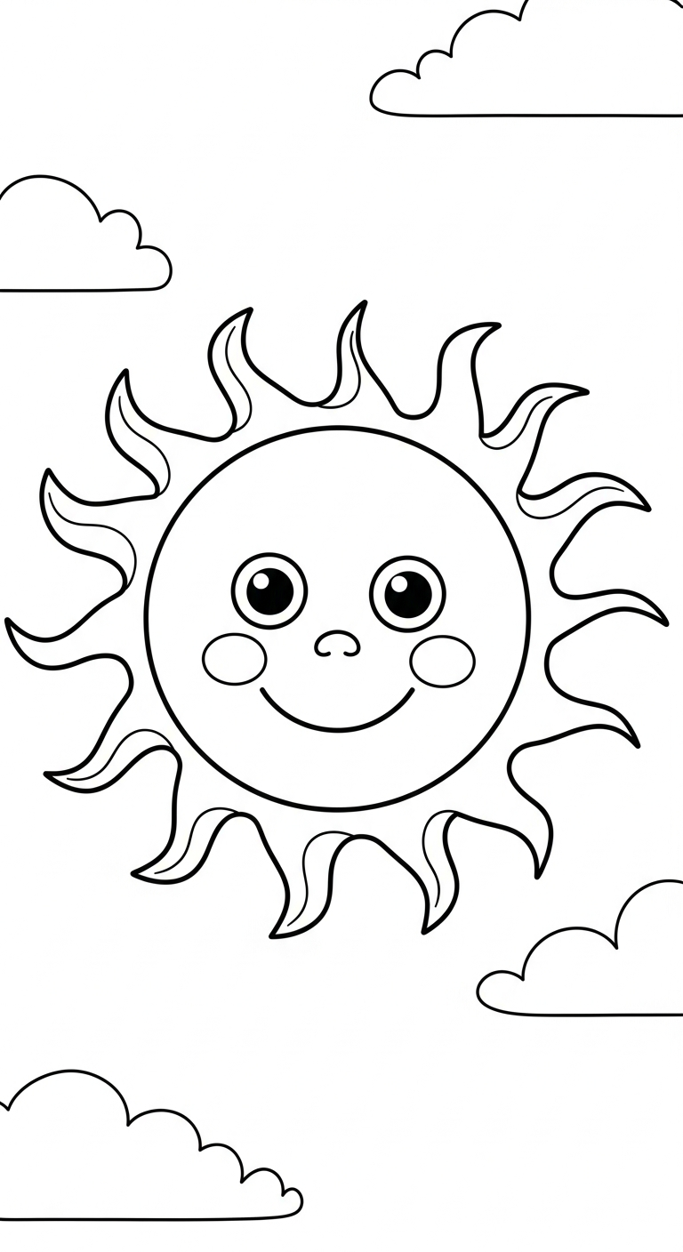 tranh tô màu mặt trời cho bé 4 tuổi miễn phí 1