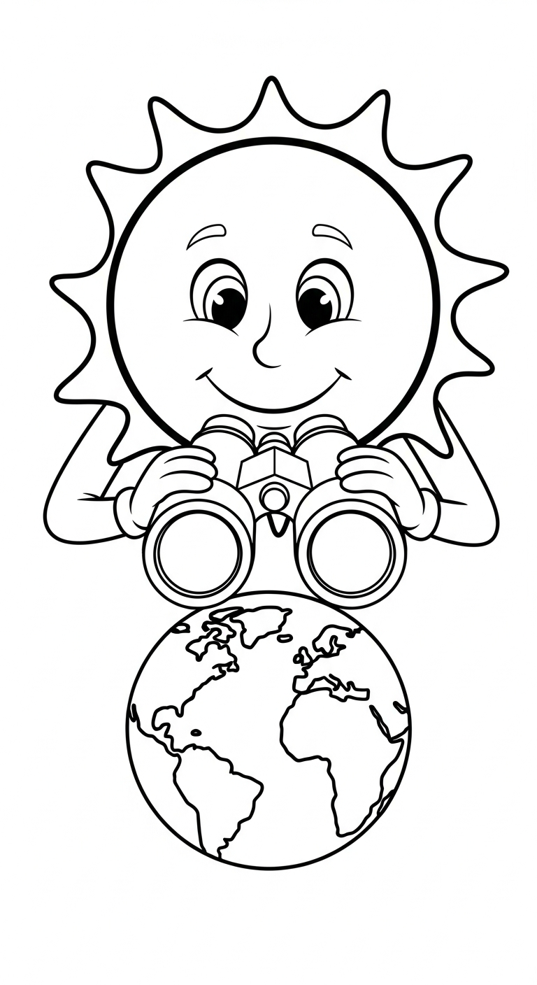 tải tranh tô màu mặt trời cho bé