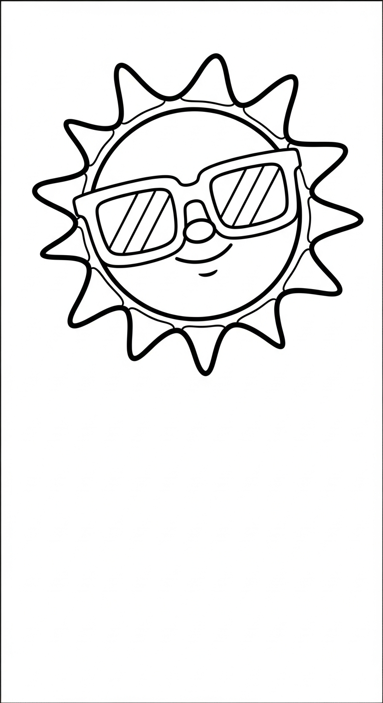 tranh tô màu mặt trời cho bé 7-8 tuổi