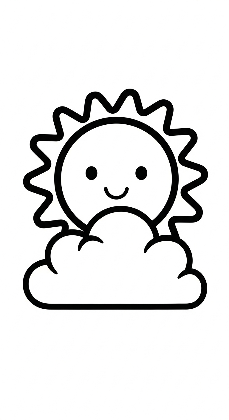 mẫu hình tô màu mặt trời cho bé