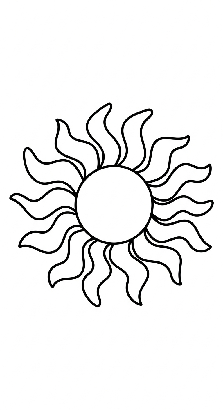 tranh tô màu mặt trời cho bé 3 tuổi