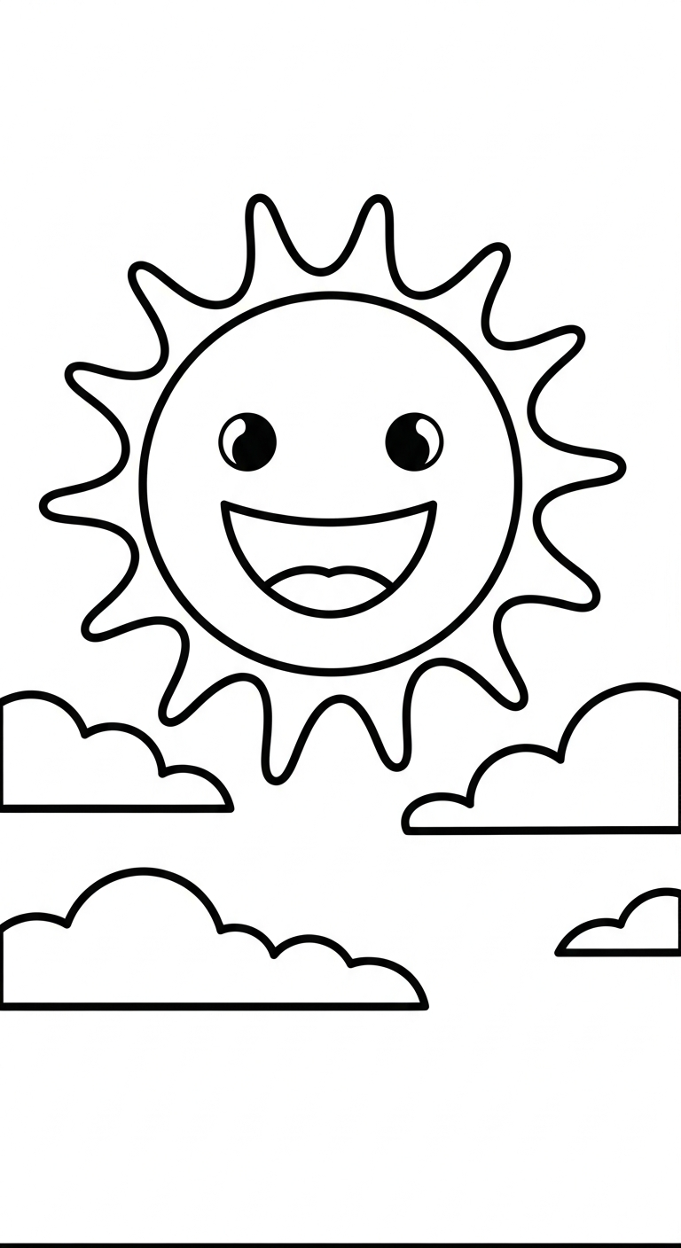 tranh tô màu mặt trời rõ nét