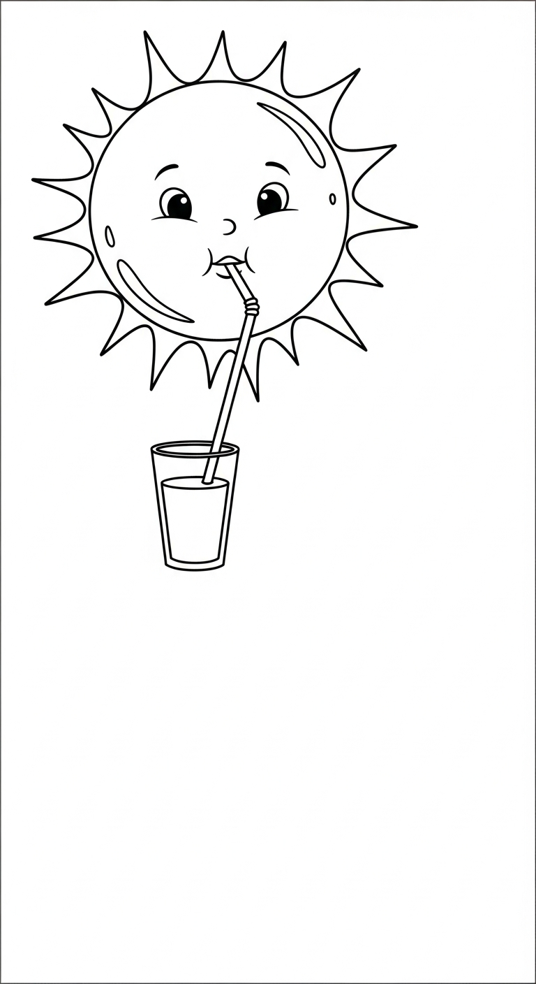 in tranh tô màu mặt trời cho bé