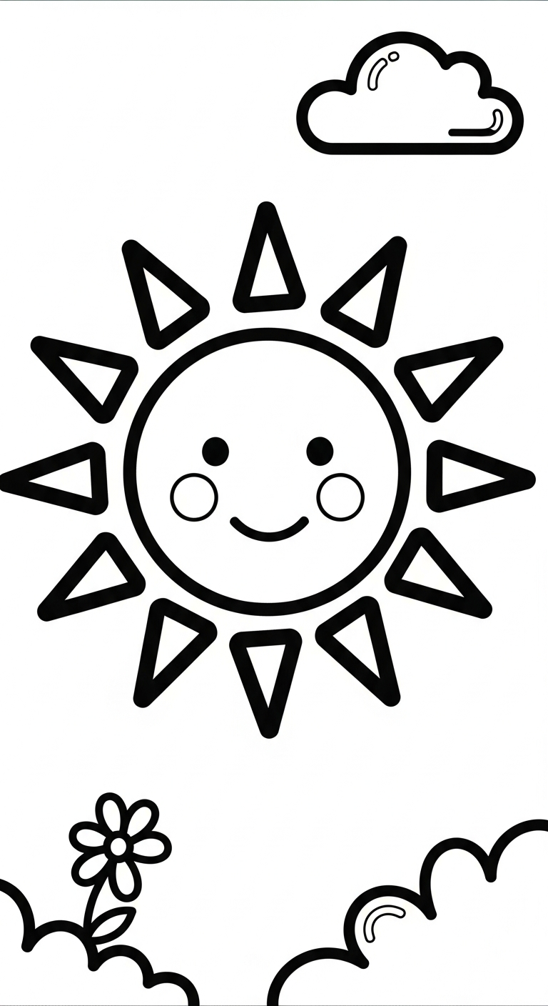 in tranh tô màu mặt trời miễn phí