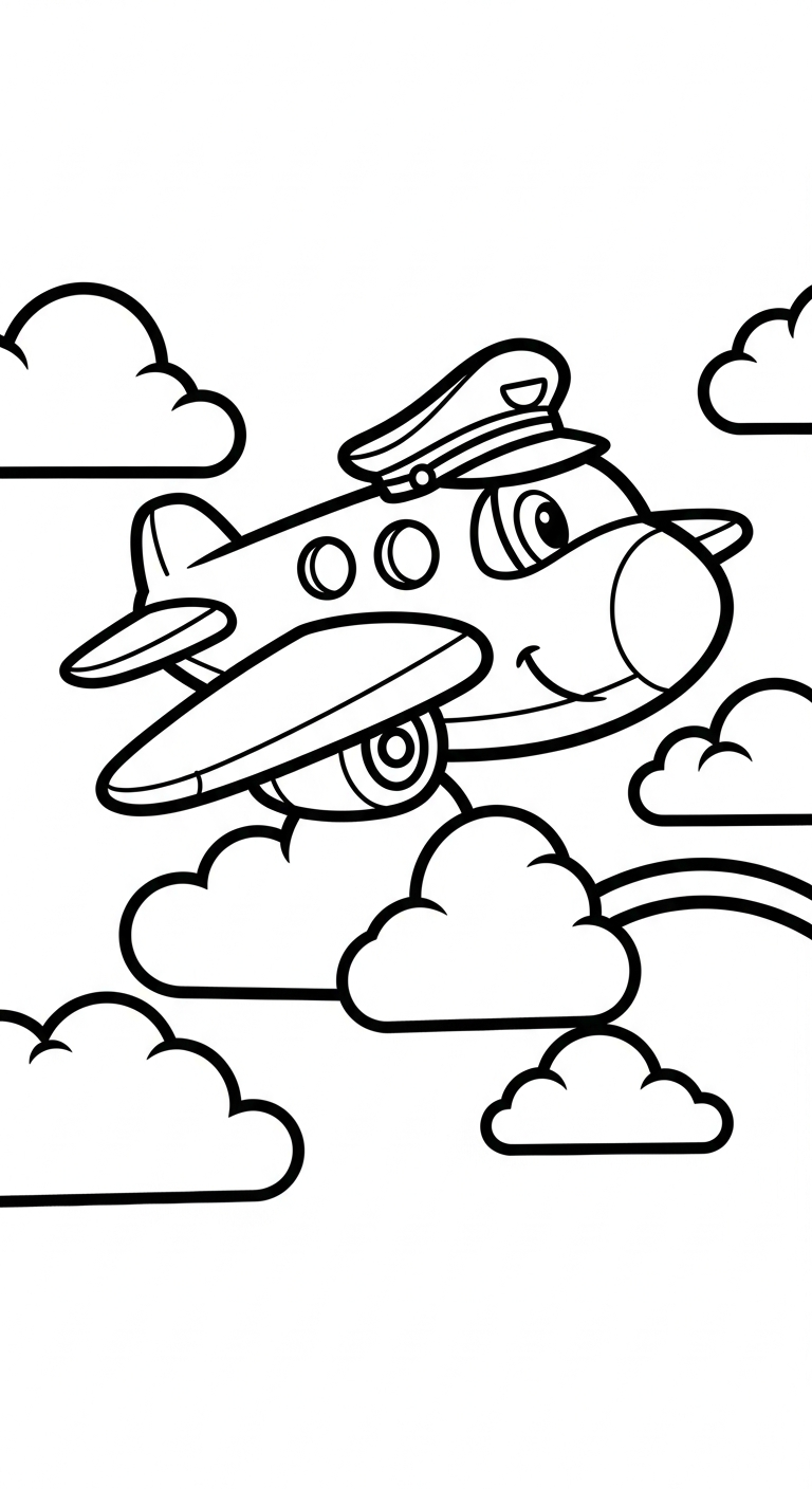 tranh tô màu máy bay cho bé 5 tuổi miễn phí