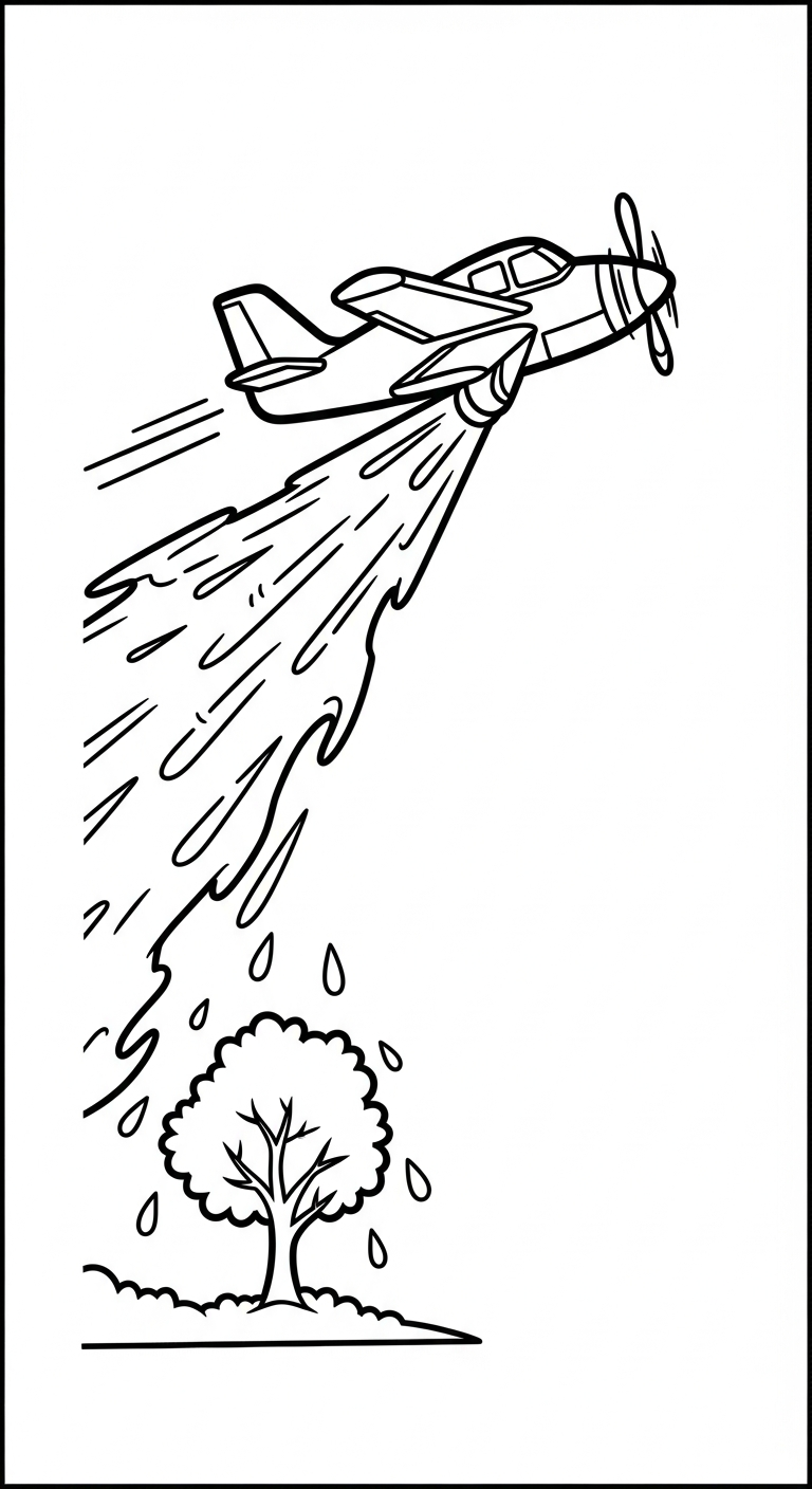 tranh tô màu máy bay cho bé đơn giản