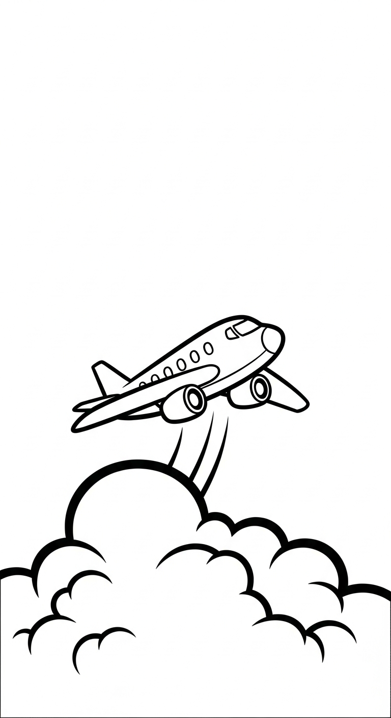 tranh tô màu máy bay cho trẻ em