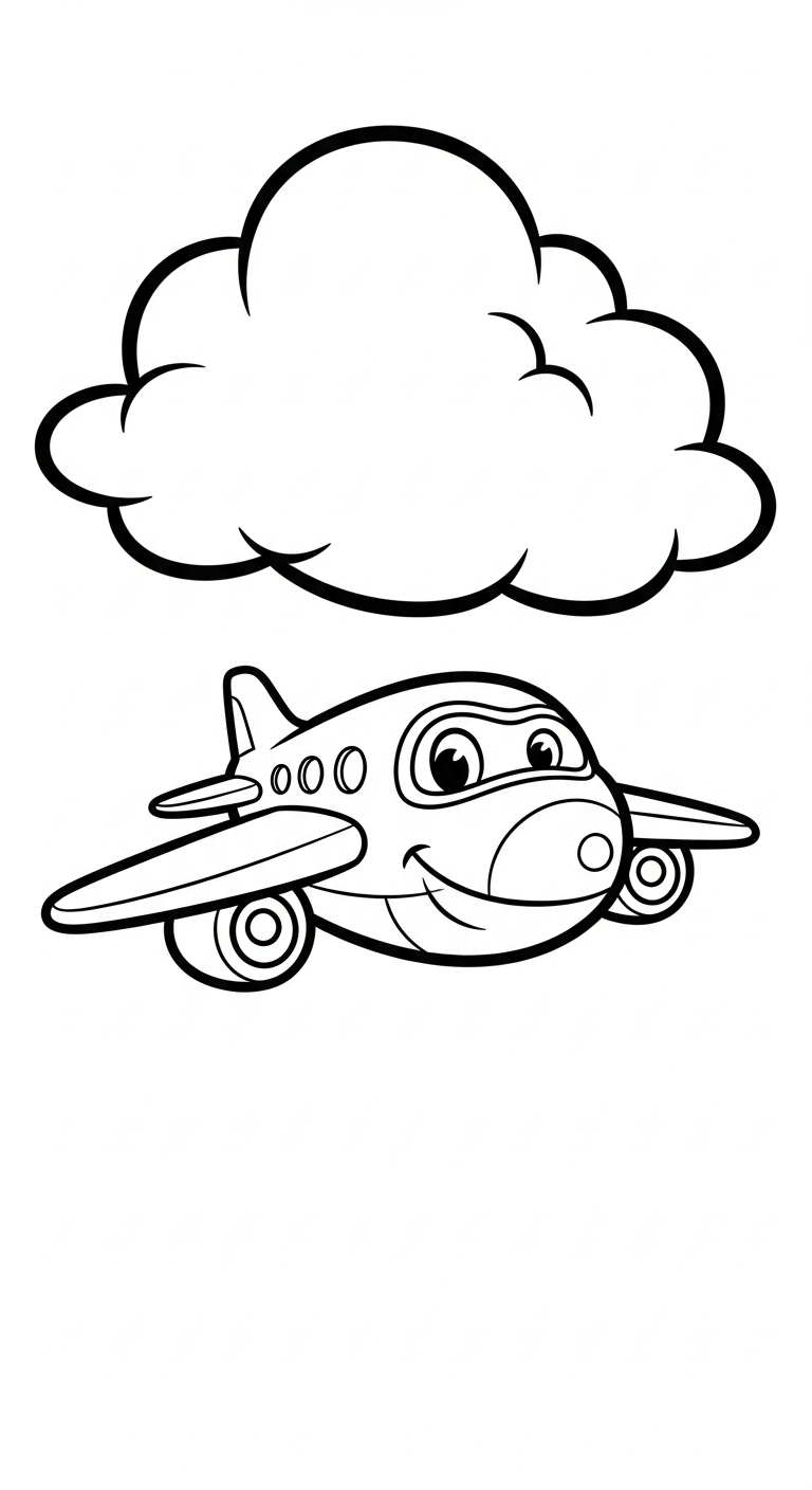 hình tô màu máy bay miễn phí