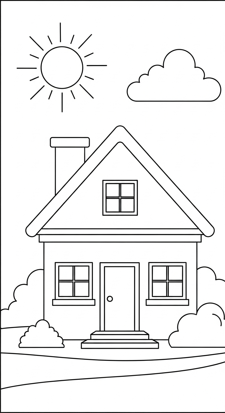 tải hình tô màu ngôi nhà chất lượng cao